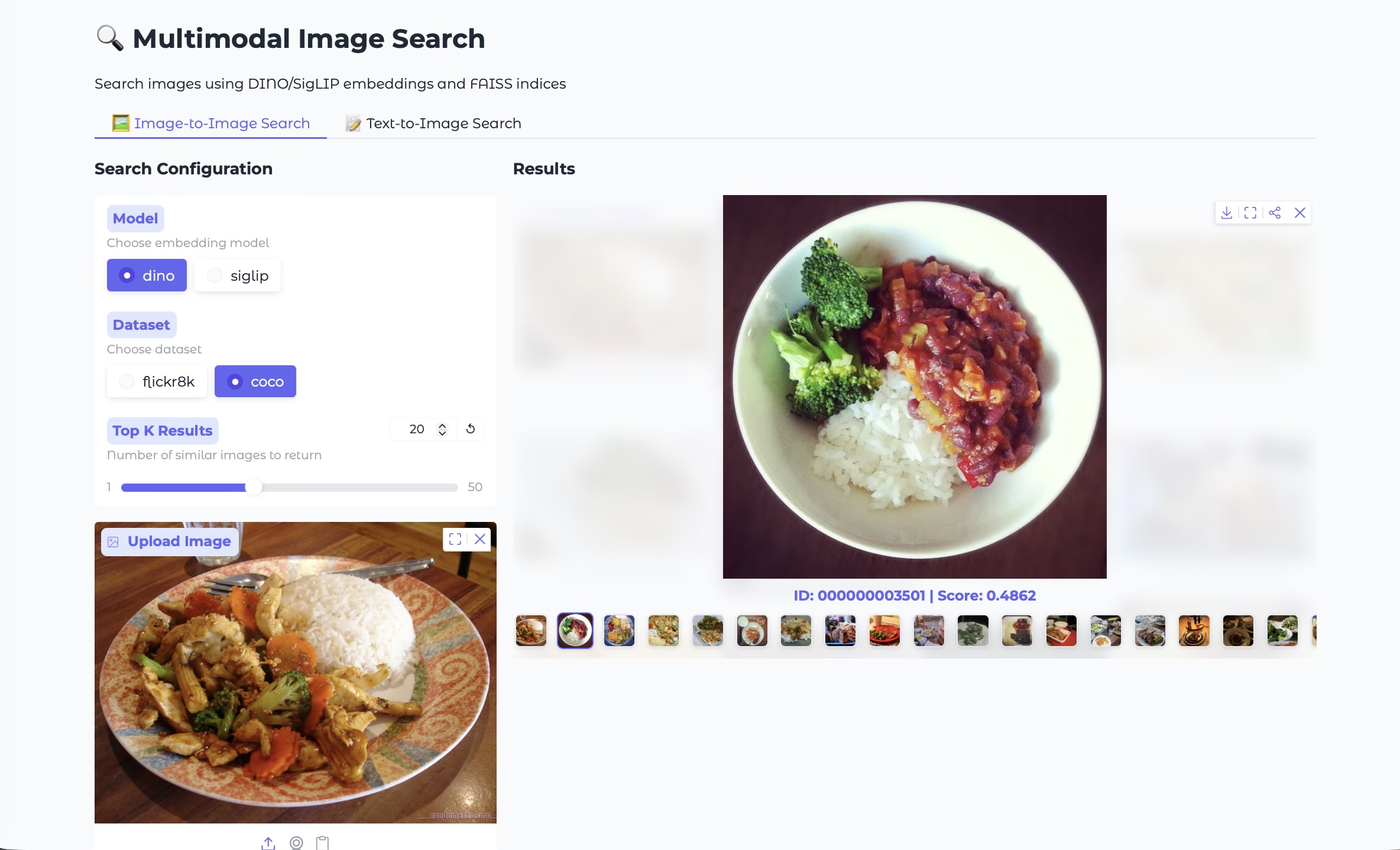 Image to image search