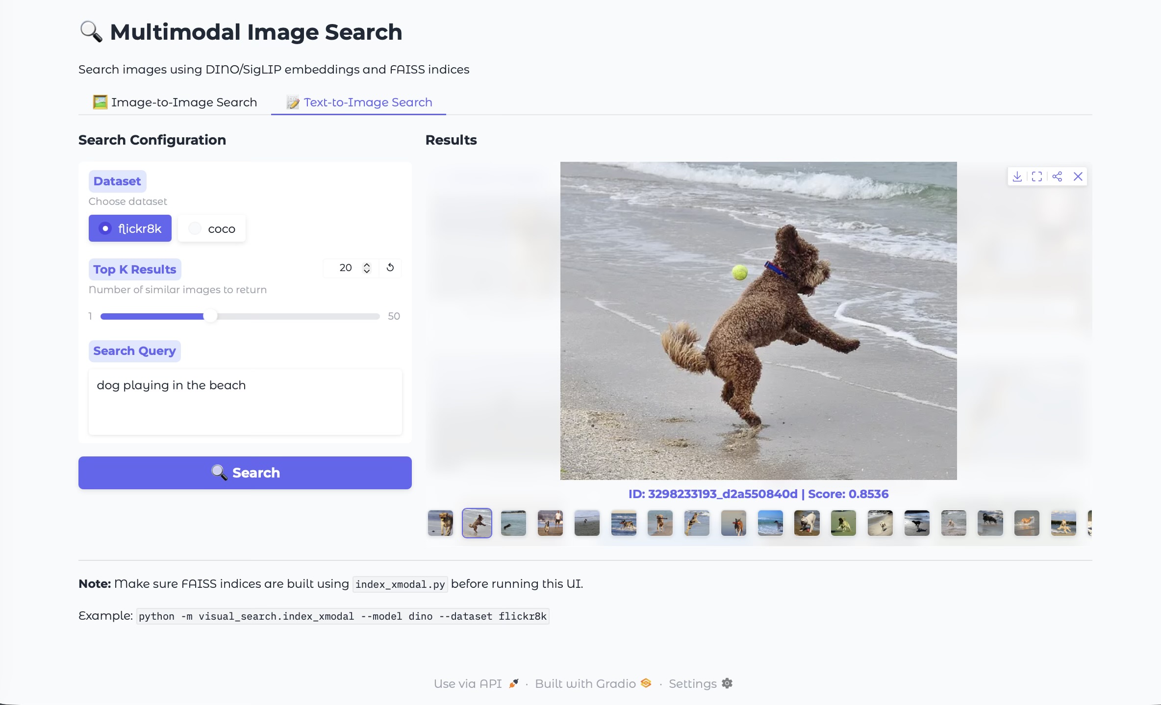 Text to image search